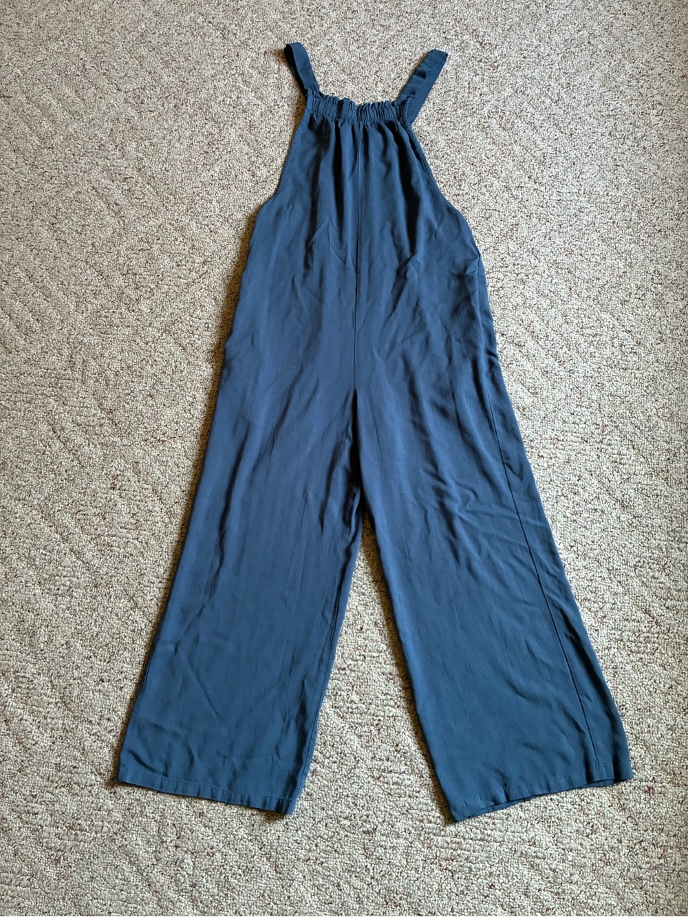 wild fable Navy Blue Wide-Leg Halter Jumpsuit